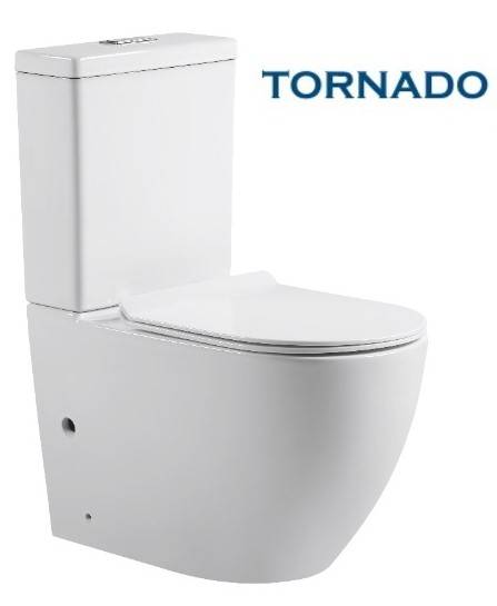 Унитаз-компакт beWash Lusso BKBWT004645 смыв торнадо, безободковый, сиденье микролифт, белый глянец