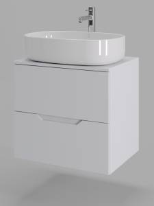 Тумба с раковиной Orange Line Li-60TuwMDF+B08-600W белая матовая, 60 см