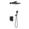 Душевой комплект Vincea Next VSFW-1N1MB регулятор давления, черный матовый, встраиваемый, с тропическим душем, 25 см
