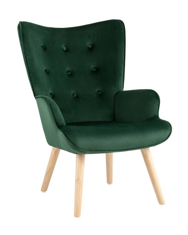 Кресло Stool Group Хью QH-8901K HLR-57 темно-зеленый, велюр