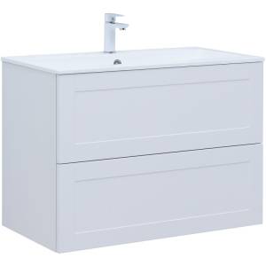 Тумба с раковиной Aquanet Терра 90 323185 подвесная, белый матовый