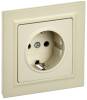Розетка 1-местная с заземлением и шторками IEK Brite BR-R14-16-K10-F бежевый