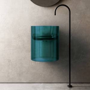 Раковина Abber Kristall AT2704Aquamarin подвесная, прозрачная, 42 см, бирюзовая