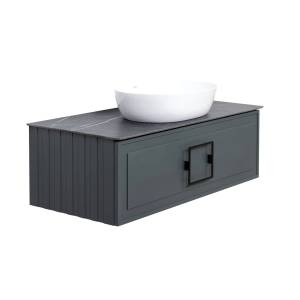 Тумба с раковиной La Fenice Cubo FNC-01-CUB-G-100 Серый, подвесная, белая ручка
