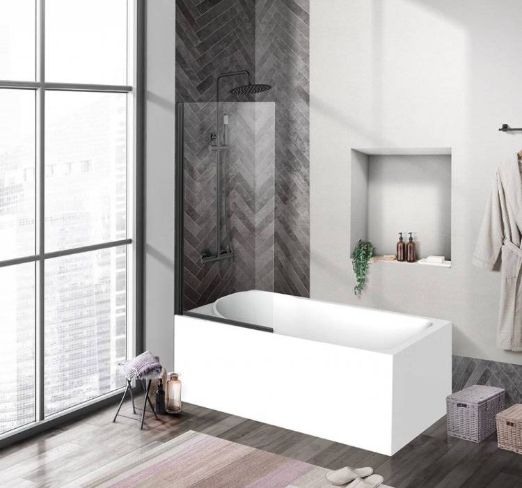 Шторка на ванну BelBagno UNO-V-1-90/150-C-NERO черный