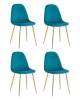Набор из 4 стульев Stool Group Валенсия SN OS-001L HLR-59 gl X4 аквамарин золотые ножки