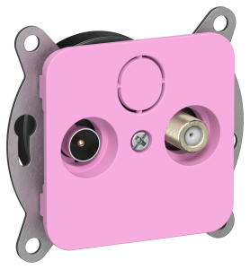 ТВ-розетка TV+SAT проходная IEK Flite FI-AF23-P-K99 пурпурный