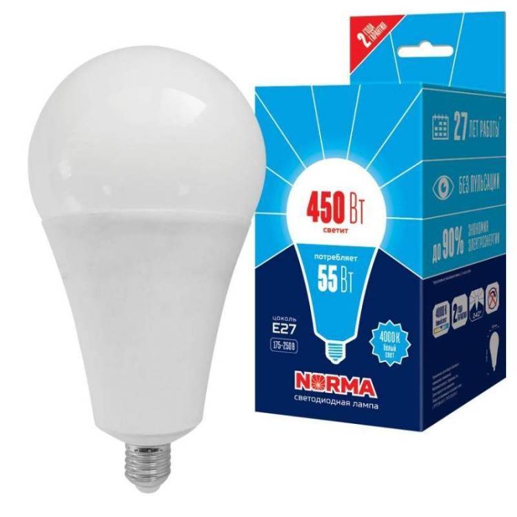 Лампа LED сверхмощная Volpe Norma LED-A140-55W/4000K/E27/FR/NR