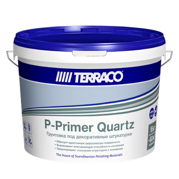 Кварц-грунт под декоративные штукатурки Terraco P-Primer Quartz база Clear 16 кг
