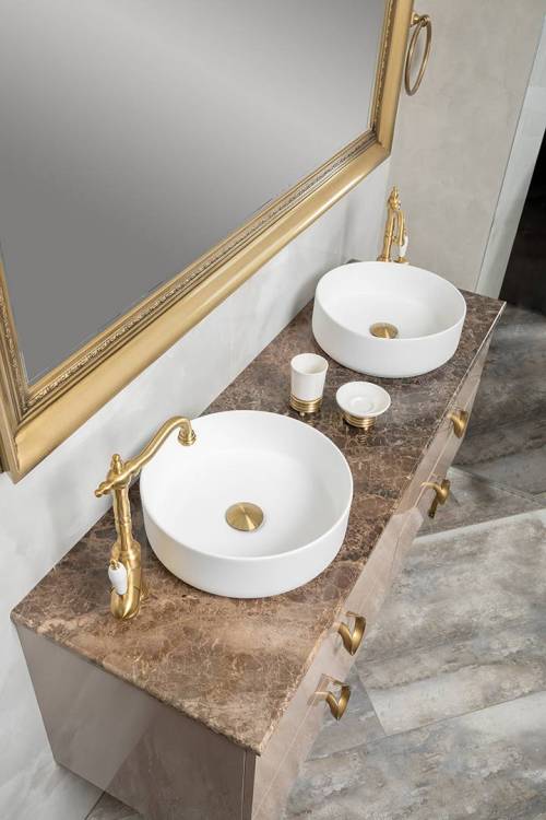 Столешница Armadi Art NeoArt 857-141-ED мрамор 141см Emprador Dark для раковины 884