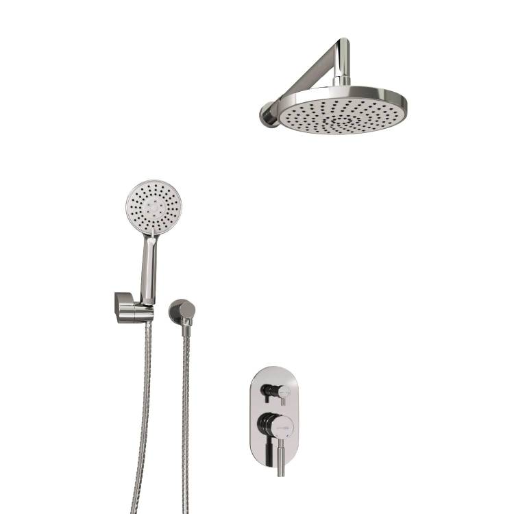 Душевой комплект Wasserkraft A14129 с верхней душевой насадкой, хром, встраиваемый, с лейкой