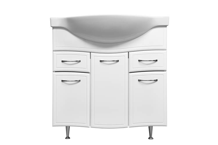 Тумба с раковиной Stella Polar Концепт 90 SP-00000132 белый, раковина Эльбрус 90