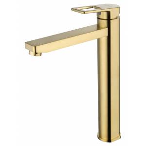 Смеситель для раковины Wonzon & Woghand WW-88239010-BG высокий, брашированное золото
