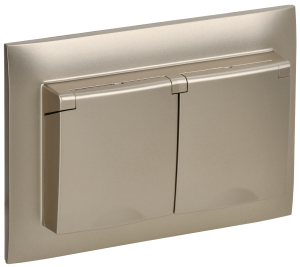 Розетка 2-местная с крышкой IEK Skandy SK-R26-16-44-K37-F шампань