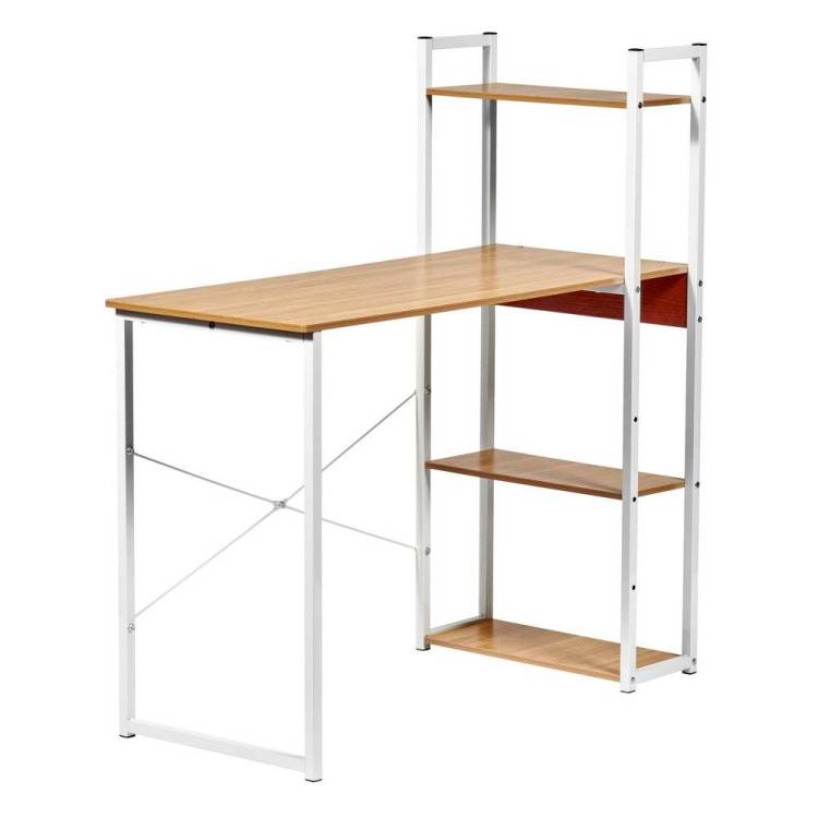 Стол письменный с полками Bradex Home Frame FR 0691, светлое дерево, белый