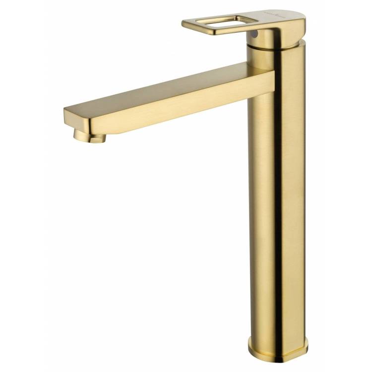 Смеситель для раковины Wonzon & Woghand WW-88239010-BG высокий, брашированное золото