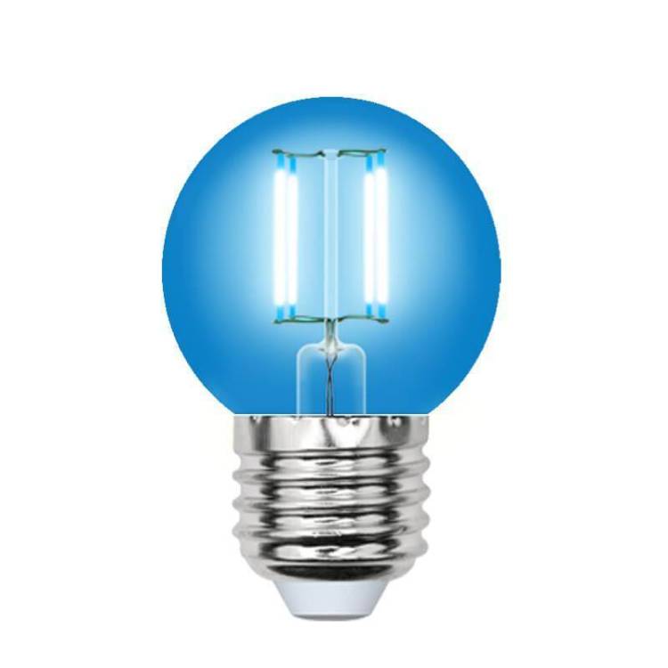 Лампа светодиодная филаментная Uniel Air Color LED-G45-5W/BLUE/E27 GLA02BL