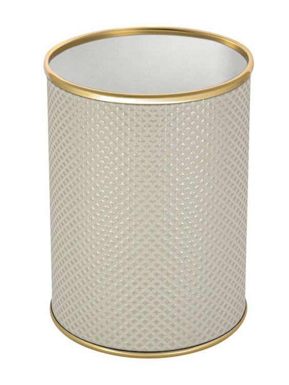 Мусорное ведро Geralis M-RWG-B белое, золото, 3 л