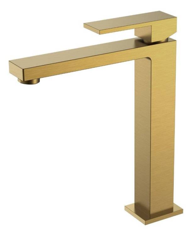 Смеситель для умывальника Boheme Qubic 472-BR высокий Bronze