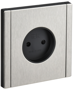 Розетка 1-местная с защитными шторками IEK Forte&Piano FP-R13-10-M-K50 никель