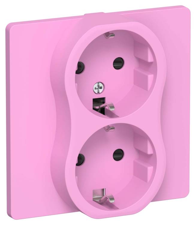 Розетка 2-местная с заземлением и шторками IEK Flite FI-R24C-16-K99 пурпурный