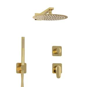 Душевой комплект Wasserkraft Neckar A2151.277.183.208.280.197.281 с верхней душевой насадкой, золотой, встраиваемый, с лейкой