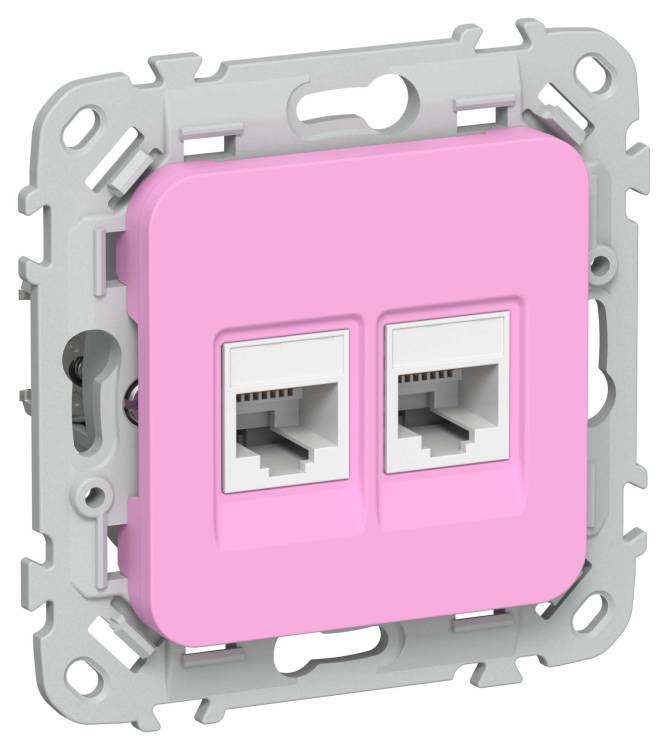 Розетка компьютерная RJ45 2-местная IEK Flite FI-K22-2-K99 пурпурный