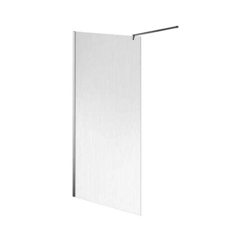 Душевая перегородка Kerama Marazzi Cristallo CT.100.WI.CR с рифленым стеклом, профиль хром, 100х210