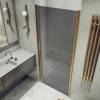Душевая дверь в нишу MaybahGlass MGD-432-2 профиль бронза, стекло графит матовый, 1980x800 фото 2