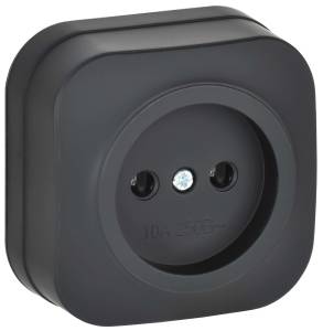 Розетка 1-местная IEK Glory ERH10-K02M-10 черный матовый