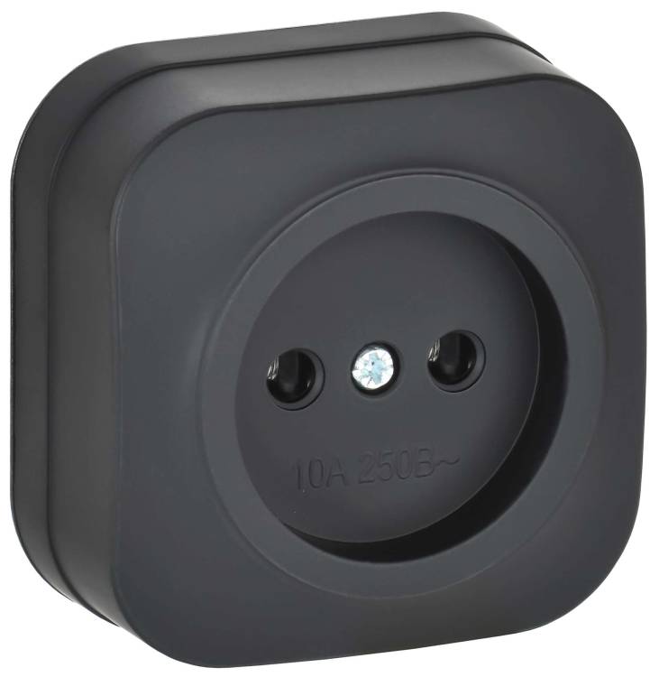 Розетка 1-местная IEK Glory ERH10-K02M-10 черный матовый