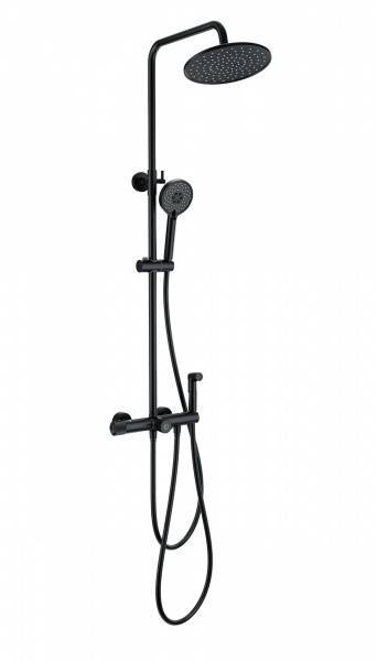 Душевая стойка Wonzon & Woghand WW-B3097-A-MB с термостатом, черный