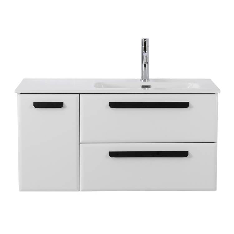 Тумба под раковину Cezares ECO-CER-N-1000-2C-1A-SO-BL-R Bianco Lucido, 100x45.7x50