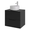 Тумба с раковиной Orange Line Li-60TubMDF+B07-345W черная матовая, 60 см