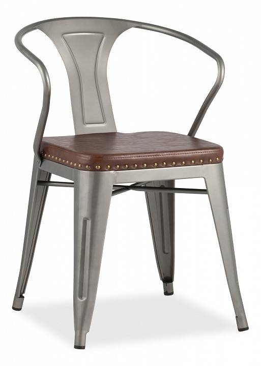 Стул Stool Group Tolix Arms Soft LF718H GREY 7083+PU7002 с подлокотниками серебристый