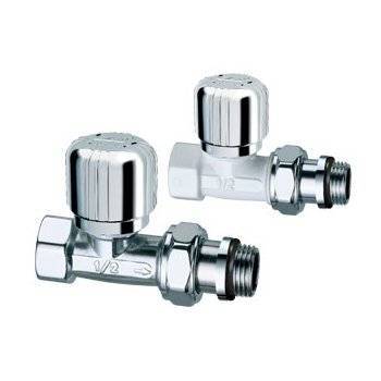 Вентиль FAR термостатный прямой, серебрянное покрытие /белая эмаль, 1/2 ВР, EPDM