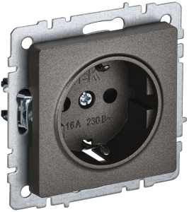 Розетка 1-местная с заземлением IEK Brite BR-R11-16-K45 темная бронза