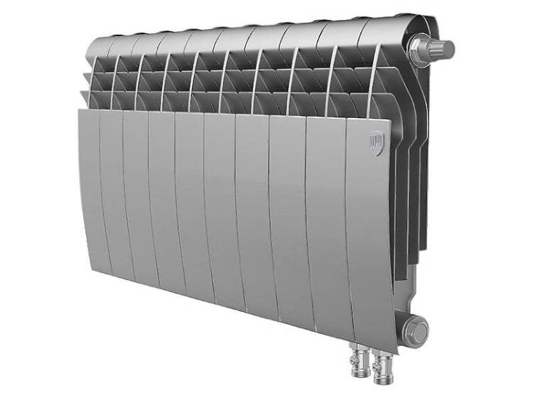 Биметаллический секционный радиатор отопления Royal Thermo Biliner 350 / V Silver Satin / 10 секций