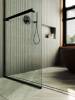 Душевая перегородка MaybahGlass MGD-726-6у 79x195, стекло прозрачное 8 мм, профиль черный фото 4