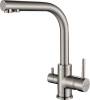 Комплект Paulmark Isar PM805951-BS брашированная нержавеющая сталь + Смеситель Paulmark Essen Es213011-NI для кухонной мойки, никель фото 4