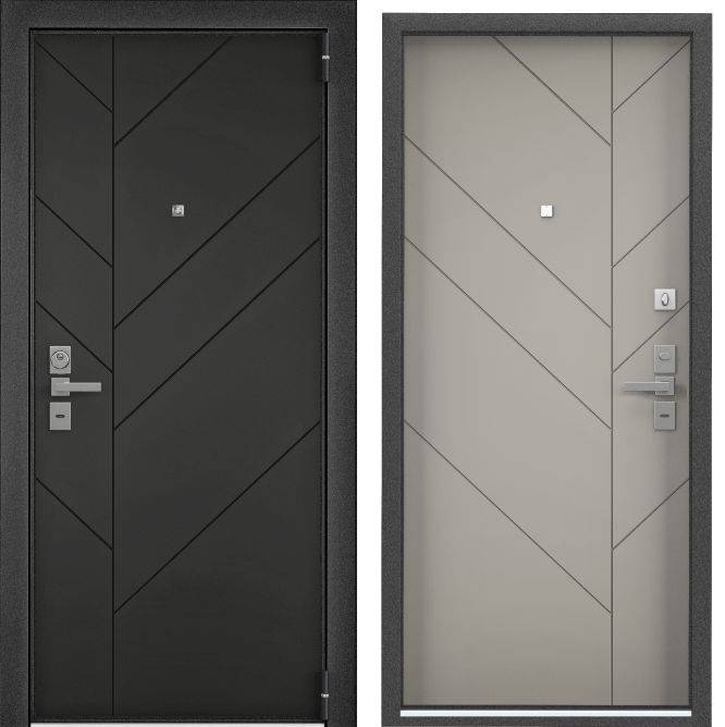 Входная стальная дверь Torex ULTIMATUM NEXT 590743 ПВХ Черная шагрень/ПВХ Крема 2050x880