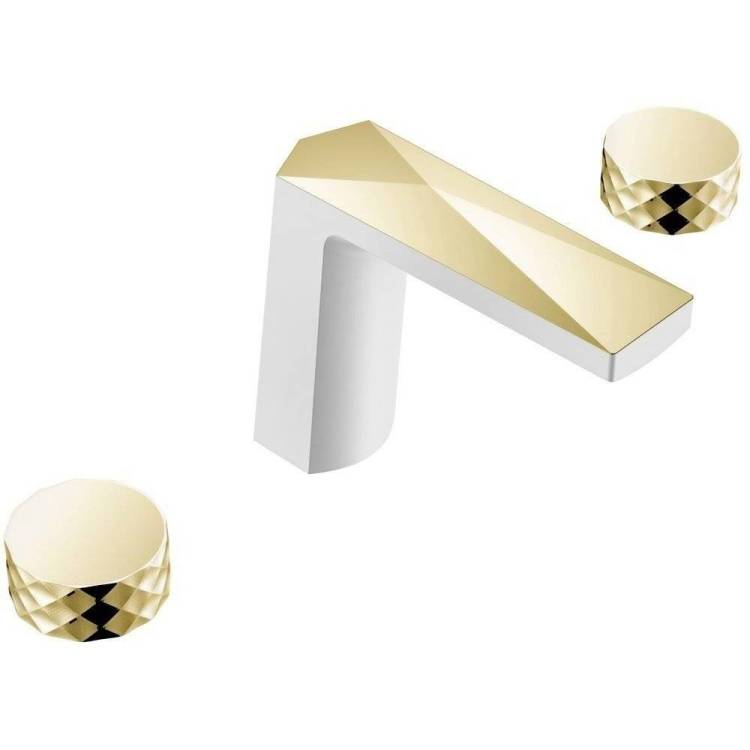 Смеситель для раковины Boheme Venturo 150-WG-DIAMOND белый, золото