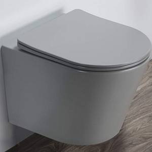 Унитаз подвесной Comforty 105MH 00-00007649 серый, с быстросъёмным сиденьем из дюропласта SoftClose