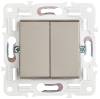 Выключатель 2-клавишный проходной IEK Skandy SK-V22-0-10-K37 шампань фото 2