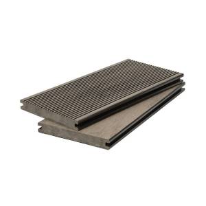 Террасная доска Polivan Group Denpasar Velvet + Brushing Mix Массив Двухсторонняя Серый ДПК 5800x140x20