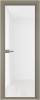 Межкомнатная дверь Profil Doors 1 AV цвет профиля Никель матовый, стекло безопасное 6 мм белый триплекс 600x2000