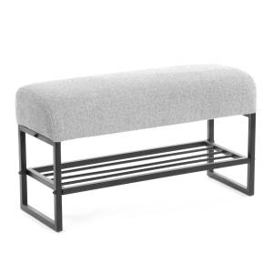 Банкетка Tetchair Charli lux 25117 VT shape silver, велюр, букле, со стеллажом для обуви