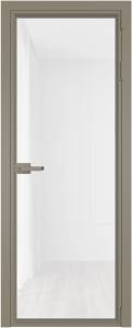 Межкомнатная дверь Profil Doors 1 AV цвет профиля Никель матовый, стекло безопасное 6 мм белый триплекс 600x2000