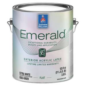 Краска износостойкая глубоко-матовая Sherwin Williams Emerald Flat белая 3.8 л
