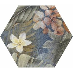 Керамогранит ITT Ceramic Hibiscus Hexa Blue Matt 23.2x26.7